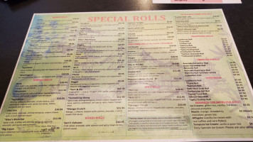 Sasa Sushi menu