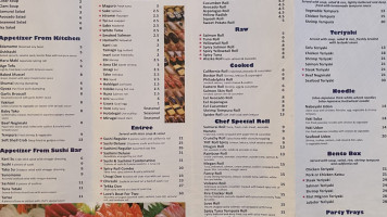 Samurai Hibachi And Sushi menu