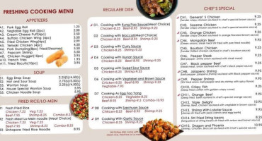 Tangs Express 88 menu