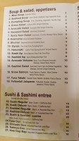 Tommy Sushi menu