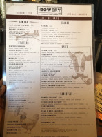 The Bowery menu