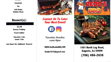 Chef Redd's Bbq menu