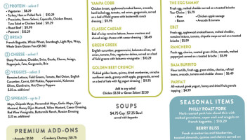 Yampa Sandwich Company menu