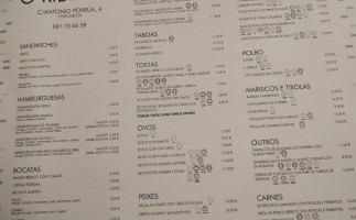 Taberna Mariñeira O Ribeiro menu