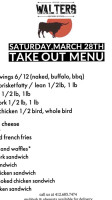 Walter's Bbq Southern Kitchen menu