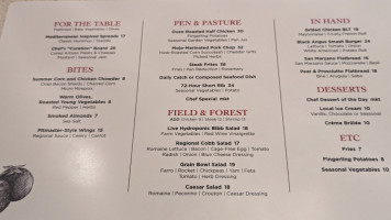 Thegreatroom menu