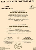 Los Toscares menu