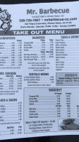 Mr. Barbecue of Winston-Salem. menu