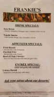 Frankie's Italian And Pizza menu