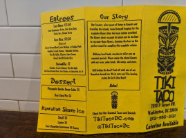 Tiki Taco menu