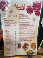 Taco Mahal menu