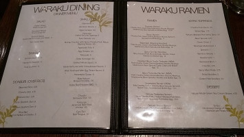 Waraku Ramen Dining menu