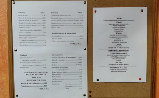 Casa Los Tiros Sotopalcios menu