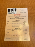 Headies Pizza Pour menu