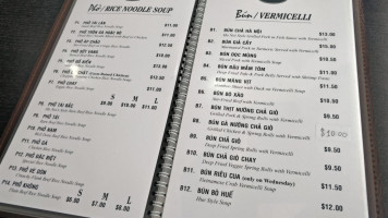 Pho Son menu