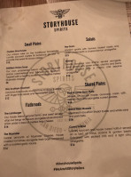 Storyhouse Spirits menu