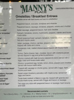 Manny’s Place menu