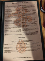 Pancho Villa menu