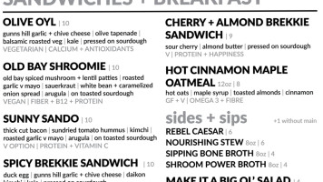 Rebel Remedy menu