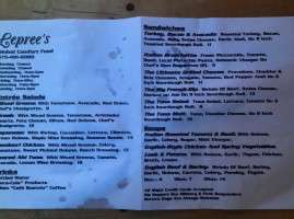 Lepree's Global Comfort Food menu