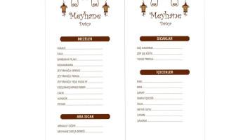 Meyhane Datça menu