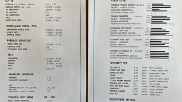 Stereoscope Coffee menu