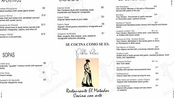 El Matador menu