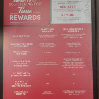 Tim Hortons menu