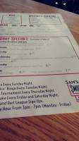 Sam's Smokehouse And Saloon menu