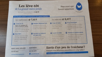 La Grand-mère Poule Shack Attakk Beaubien menu