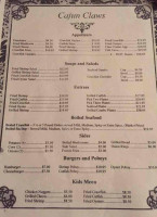 Cajun Claws menu