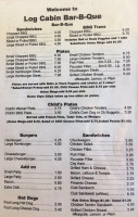 Log Cabin -b-que menu