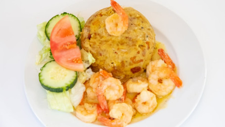 Mofongo With Shrimp In Garlic Sauce