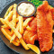 Fish And Chips With Fries And Tarted Sauce