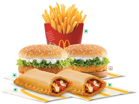 Mcveggie/Mcchicken (Dowolne Dwa) 1 Średnie Frytki 2 Mcpuff