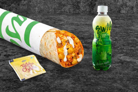 Miniposiłek Jumbo Chole Paneer Wrap Z Sokiem Z Zielonych Jabłek