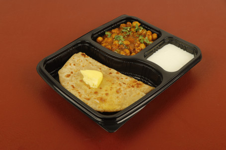 2 Paneer Parantha+Chole+Curd