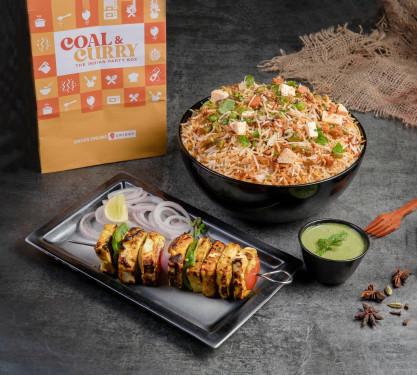 Veg Tawa Biryani Bucket And Paneer Tikka (6 Pcs)