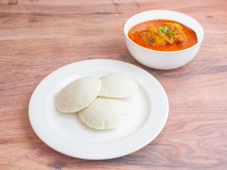 Idli With Karuvattu Kulambu Dry Fish Curry 200 Ml]