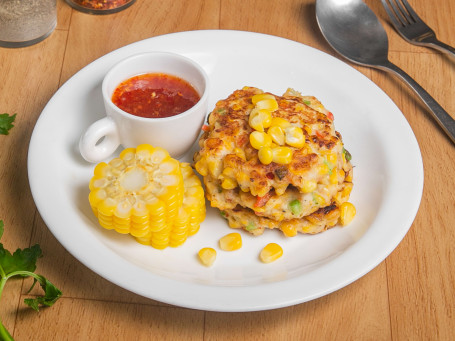 Corn Fritter With Sweet Chilli Sauce