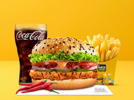 Grilled Chicken Ghost Rider Burger Salted Fries Coke 200Ml (Pet Bottle)