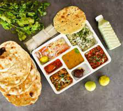 3 Roti, 1 Paneer Sabzi, 1 Veg Sabzi, Dal Fry, Jeera Rice, Papad And Salad