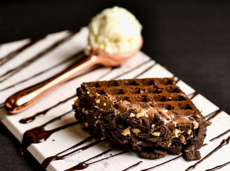 Rocky Road Chocolate Base Waffle Sandwich