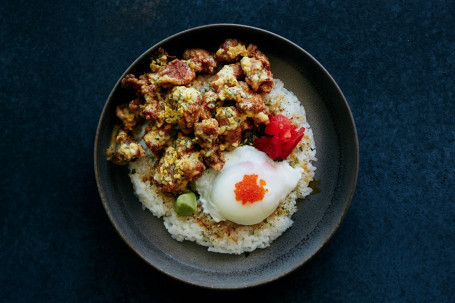 Karaage Chicken Rice With Salted Egg Sauce