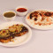 Aloo Matar Tikki Lemon Chaat Hari Chutney Meethi Chutney