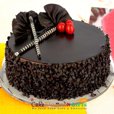 Eggless Truffle Chocochip Cake