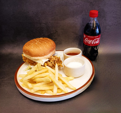 Chicken Zinger Burger Cold Drink Fries