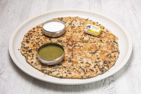 Aloo Methi Garlic Paratha Platter