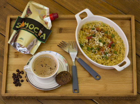 Classic Hot Coffee With Veg Cheese Maggi