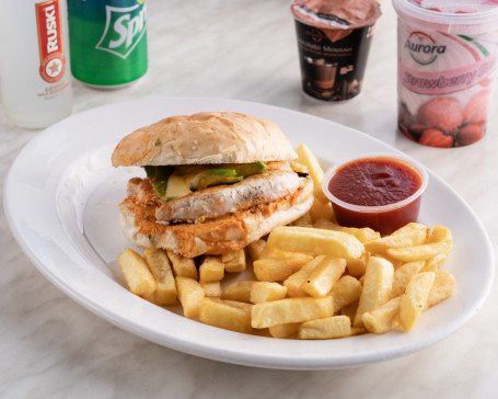 Chicken Tandoori Burger Chips